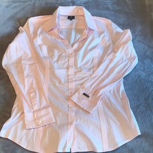 Blush pink button up shirt